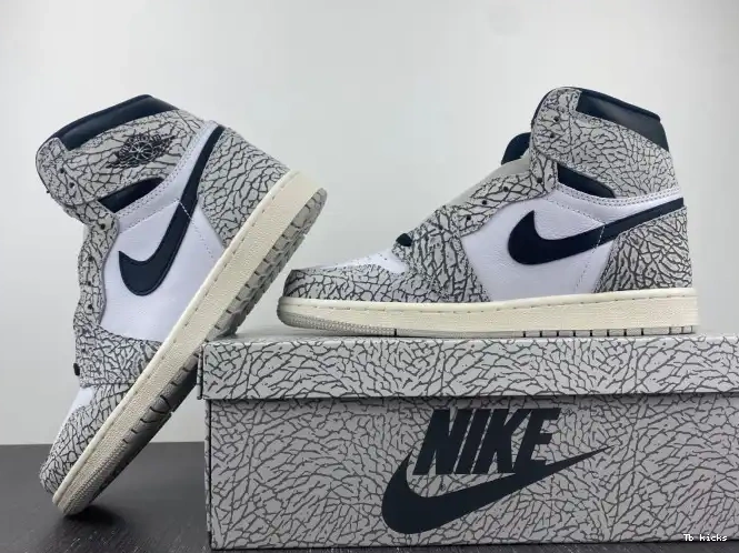 Rep TBK High Jordan White Air 1 OG DZ5485-052 Cement 0608